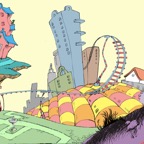 Dr Seuss suburbia concept art